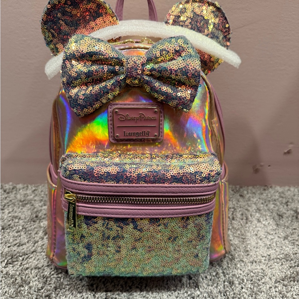 Disney Pink Iridescent Sequin Backpack